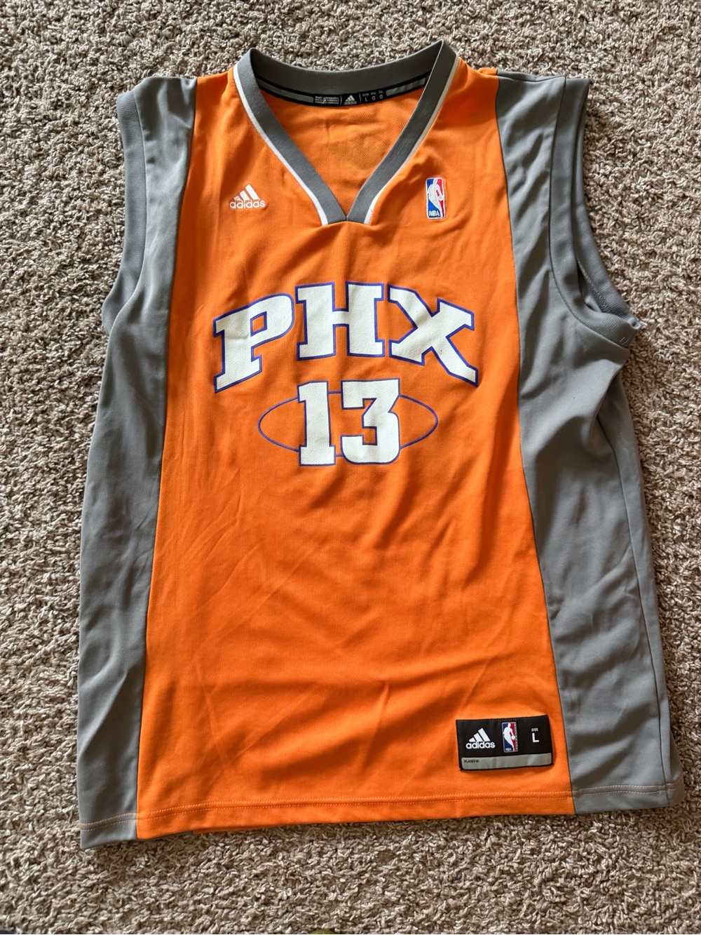 adidas PHX 13 Orange and Gray NBA Jersey